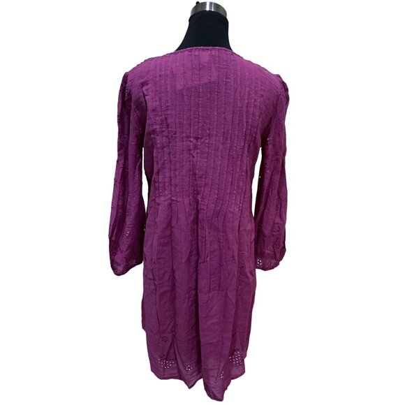 Sundance Chantae Eyelet Dress Womens S Raspberry Pink Purple Pintuck Lace Alabas - Picture 9 of 16